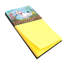 Bull Terrier Spring Watercolor Sticky Note Holder Refillable Dispenser Desk Accessory 3x3 Pad Gift