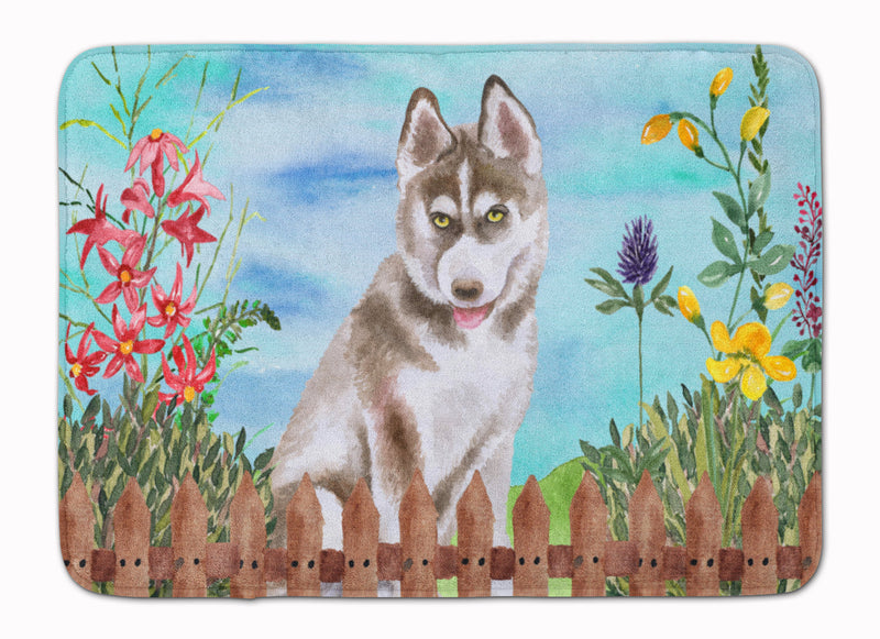 Siberian Husky Grey Spring Machine Washable Memory Foam Mat CK1258RUG