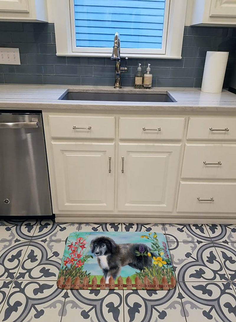 Newfoundland Puppy Spring Machine Washable Memory Foam Mat CK1261RUG