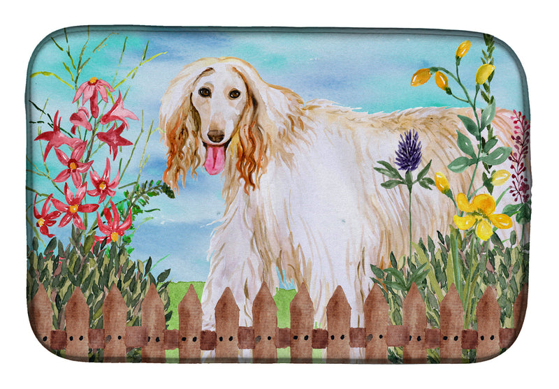 Afghan Hound Spring Dish Drying Mat CK1264DDM