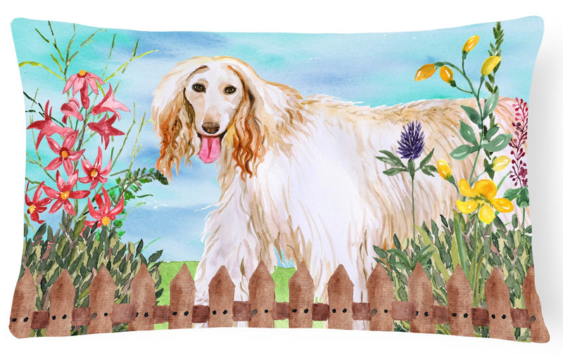 Afghan Hound Spring Canvas Fabric Decorative Pillow CK1264PW1216