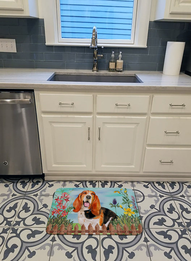 Basset Hound Spring Machine Washable Memory Foam Mat CK1266RUG