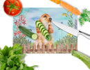 Cocker Spaniel Spring Cutting Board Tempered Glass Kitchen Cutting Surface, Heat Resistant Chopping, Non-Slip Feet, Food Prep & Serving