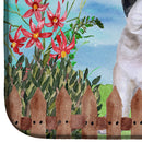 French Bulldog Black White Spring Dish Drying Mat Absorbent Dish Drying Mat Pad for Kitchen Counter Dish Drainer Mat for Countertop, 14 x 21", Multicolor