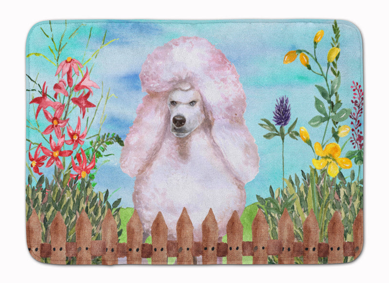 White Standard Poodle Spring Machine Washable Memory Foam Mat CK1279RUG