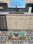 Fawn Pug Spring Memory Foam Kitchen Mat Machine Washable Anti-Fatigue Cushion Comfort Bath or Kitchen Rug