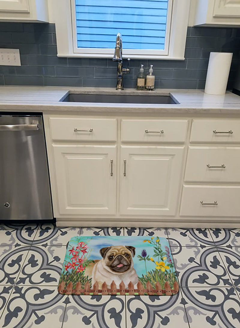 Fawn Pug Spring Machine Washable Memory Foam Mat CK1280RUG