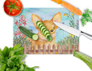 Toy Terrier Spring Cutting Board Tempered Glass Kitchen Cutting Surface, Heat Resistant Chopping, Non-Slip Feet, Food Prep & Serving