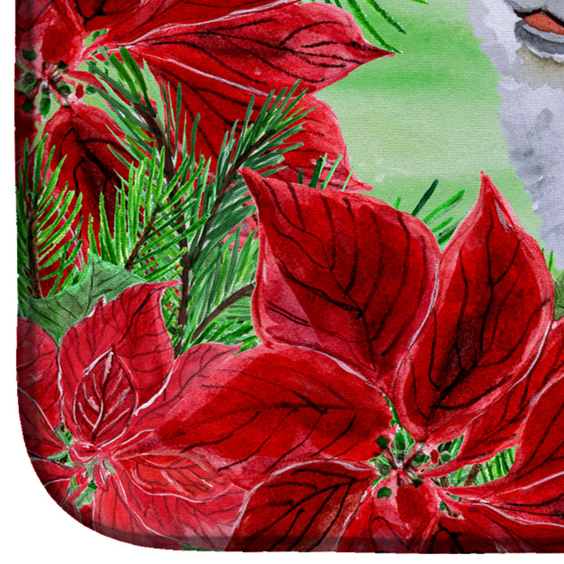 Alaskan Malamute Poinsettas Dish Drying Mat – Absorbent, Artistic Kitchen Essentials CK1287DDM
