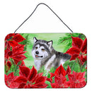 Alaskan Malamute Poinsettas Wall or Door Hanging Prints CK1287DS812