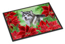 Alaskan Malamute Poinsettas Doormat - 24x36 Decorative Floor Mat – Indoor/Outdoor Rug with Artistic Flair CK1287JMAT