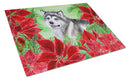 Alaskan Malamute Poinsettas Glass Cutting Boards – Durable, Decorative Kitchen Art Large CK1287LCB