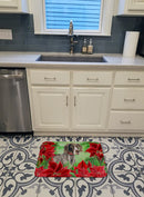 German Shorthaired Pointer Poinsettas Memory Foam Kitchen Mat Machine Washable Anti-Fatigue Cushion Comfort Bath or Kitchen Rug