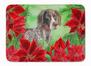 German Shorthaired Pointer Poinsettas Memory Foam Kitchen Mat Machine Washable Anti-Fatigue Cushion Comfort Bath or Kitchen Rug