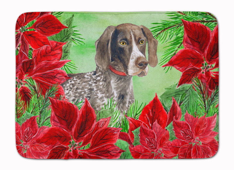 German Shorthaired Pointer Poinsettas Machine Washable Memory Foam Mat CK1290RUG