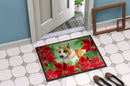 American Staffordshire Poinsettas Doormat - 18x27 Decorative Floor Mat – Indoor/Outdoor Rug with Artistic Flair CK1293MAT