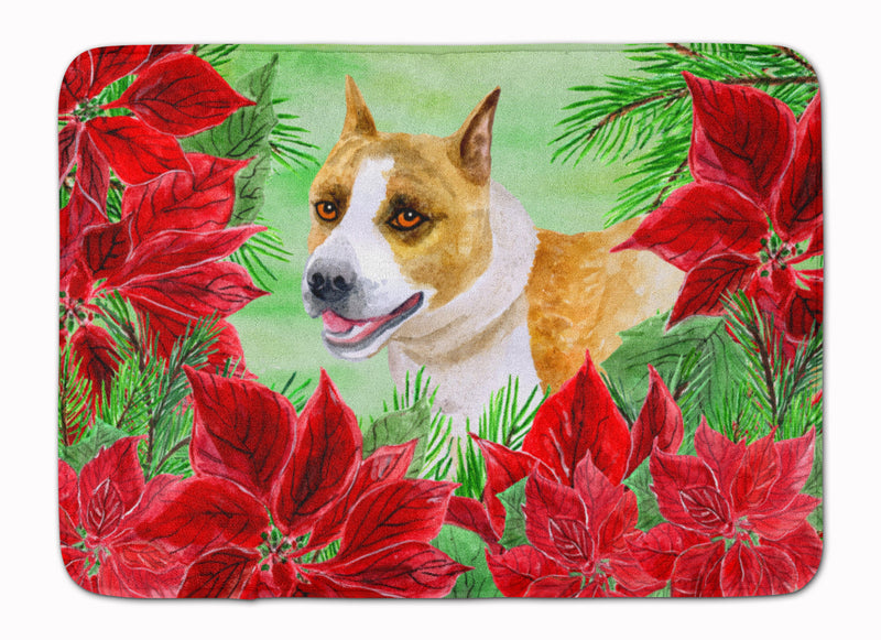 American Staffordshire Poinsettas Machine Washable Memory Foam Mat CK1293RUG