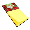 American Staffordshire Poinsettas Sticky Note Holder CK1293SN- Refiilable Desk Accessory Note Pad