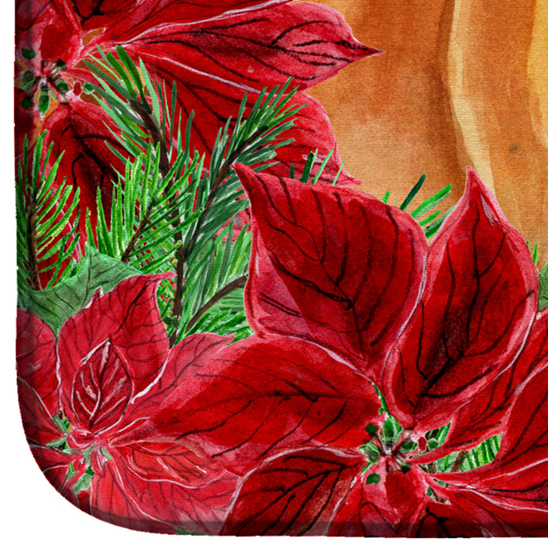 Boerboel Mastiff Poinsettas Dish Drying Mat – Absorbent, Artistic Kitchen Essentials CK1295DDM
