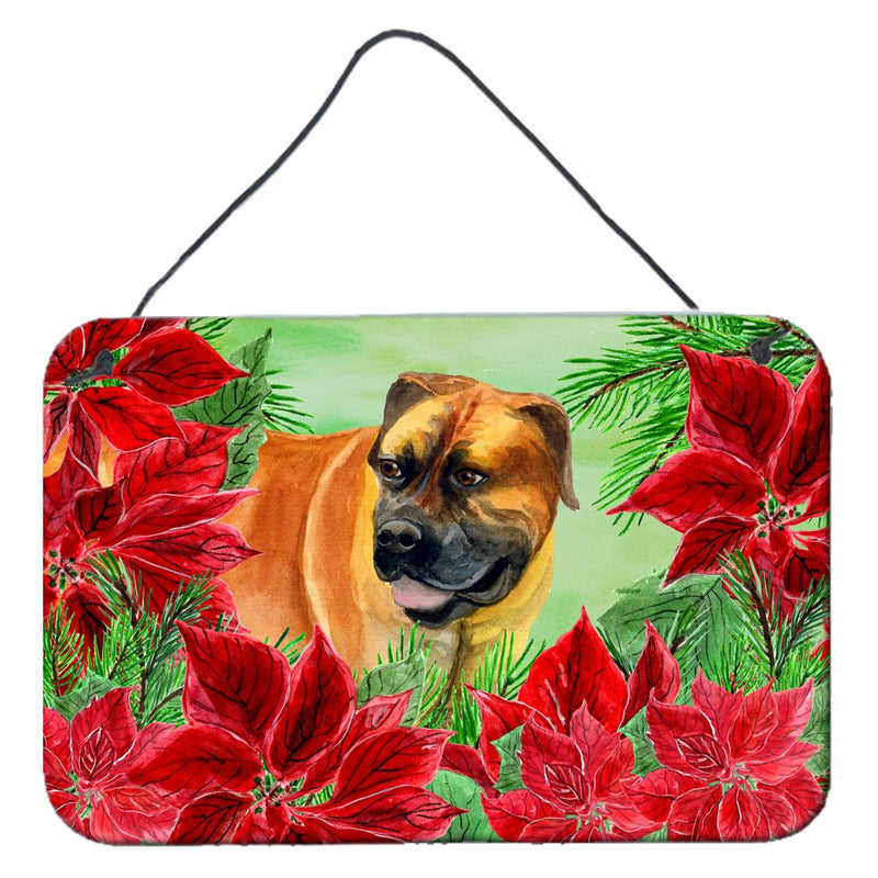 Boerboel Mastiff Poinsettas Wall or Door Hanging Prints CK1295DS812