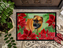 Boerboel Mastiff Poinsettas Doormat - 24x36 Decorative Floor Mat – Indoor/Outdoor Rug with Artistic Flair CK1295JMAT