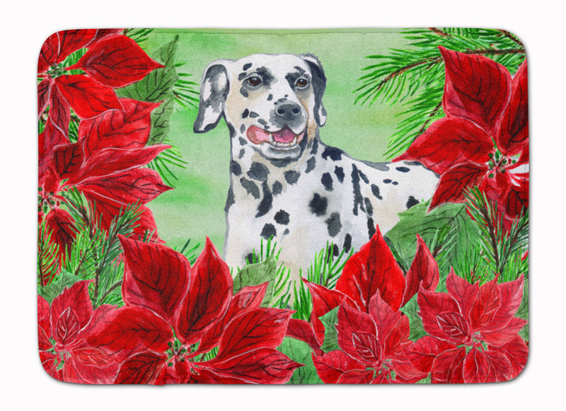 Dalmatian Poinsettas Machine Washable Memory Foam Mat CK1301RUG