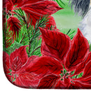 Papillon Poinsettas Dish Drying Mat Absorbent Dish Drying Mat Pad for Kitchen Counter Dish Drainer Mat for Countertop, 14 x 21", Multicolor