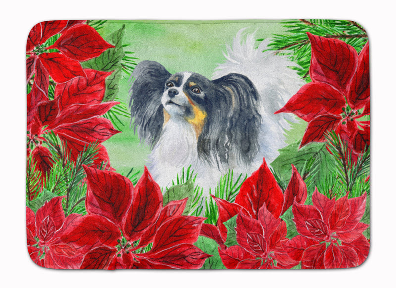 Papillon Poinsettas Machine Washable Memory Foam Mat CK1305RUG