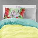 Poodle Poinsettas Standard Pillowcase Lightweight Super Soft Easy Care Decorative Artwork Pillowcase, Standard