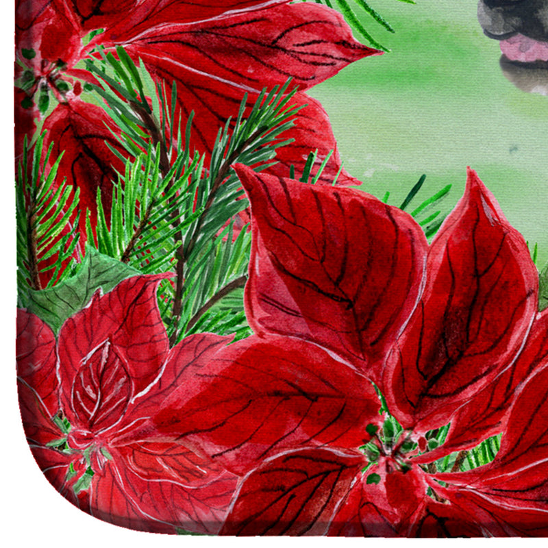 American Akita Poinsettas Dish Drying Mat CK1317DDM