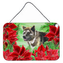 American Akita Poinsettas Wall or Door Hanging Prints CK1317DS812