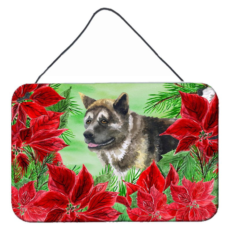 American Akita Poinsettas Wall or Door Hanging Prints CK1317DS812