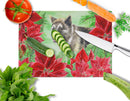 American Akita Poinsettas Glass Cutting Boards – Durable, Decorative Kitchen Art Large CK1317LCB
