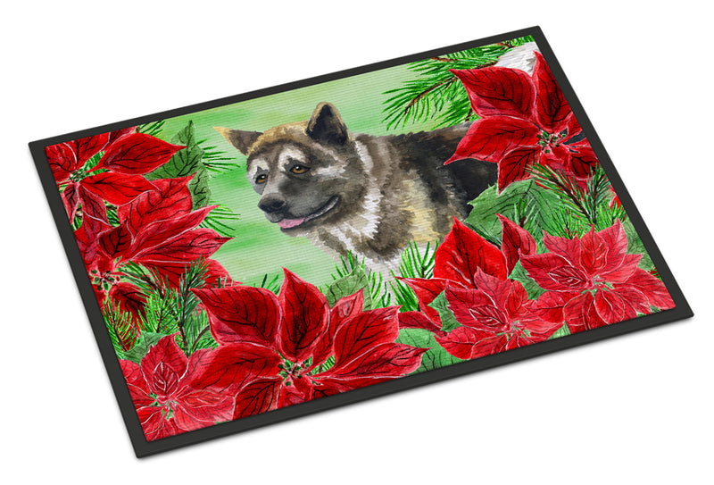 American Akita Poinsettas Doormat - 18x27 Decorative Floor Mat – Indoor/Outdoor Rug with Artistic Flair CK1317MAT