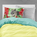 American Akita Poinsettas  Standard Pillowcase – Artistic Decorative Front, White Back CK1317PILLOWCASE