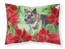 American Akita Poinsettas  Standard Pillowcase – Artistic Decorative Front, White Back CK1317PILLOWCASE