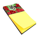 American Akita Poinsettas Sticky Note Holder CK1317SN- Refiilable Desk Accessory Note Pad