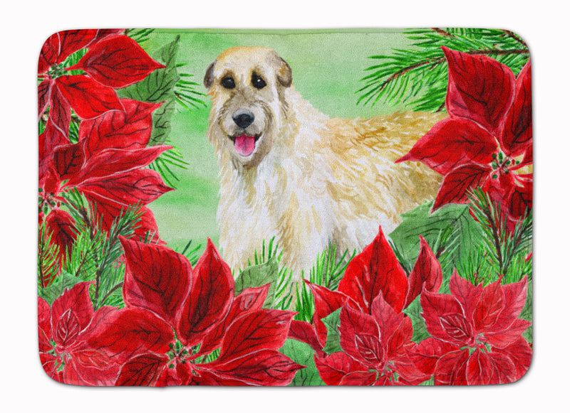 Irish Wolfhound Poinsettas Machine Washable Memory Foam Mat CK1318RUG