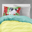 Borzoi Poinsettas  Standard Pillowcase – Artistic Decorative Front, White Back CK1320PILLOWCASE