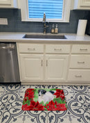 Borzoi Poinsettas Machine Washable Memory Foam Mat CK1320RUG