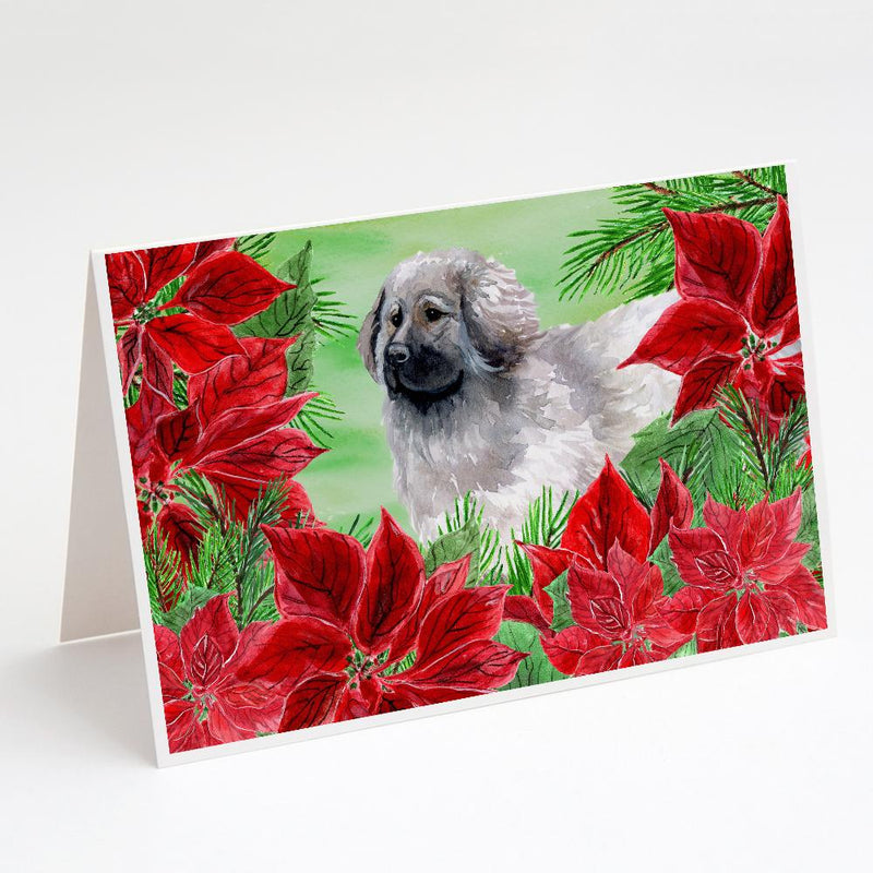 Moscow Watchdog Poinsettas Greeting Cards and Envelopes Pack of 8