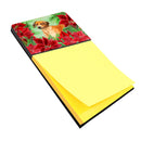Rhodesian Ridgeback Poinsettas Watercolor Sticky Note Holder Refillable Dispenser Desk Accessory 3x3 Pad Gift