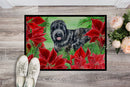 Black Russian Terrier Poinsettas Doormat - 24x36 Decorative Floor Mat – Indoor/Outdoor Rug with Artistic Flair CK1325JMAT