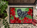 Black Russian Terrier Poinsettas Doormat - 24x36 Decorative Floor Mat – Indoor/Outdoor Rug with Artistic Flair CK1325JMAT