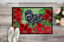 Black Russian Terrier Poinsettas Doormat - 18x27 Decorative Floor Mat – Indoor/Outdoor Rug with Artistic Flair CK1325MAT