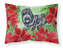 Black Russian Terrier Poinsettas  Standard Pillowcase – Artistic Decorative Front, White Back CK1325PILLOWCASE