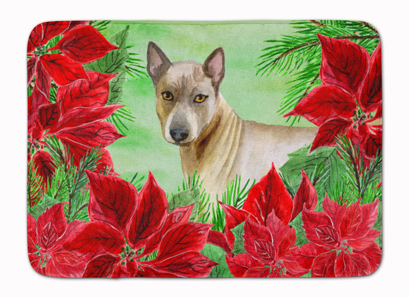 Thai Ridgeback Poinsettas Machine Washable Memory Foam Mat CK1328RUG