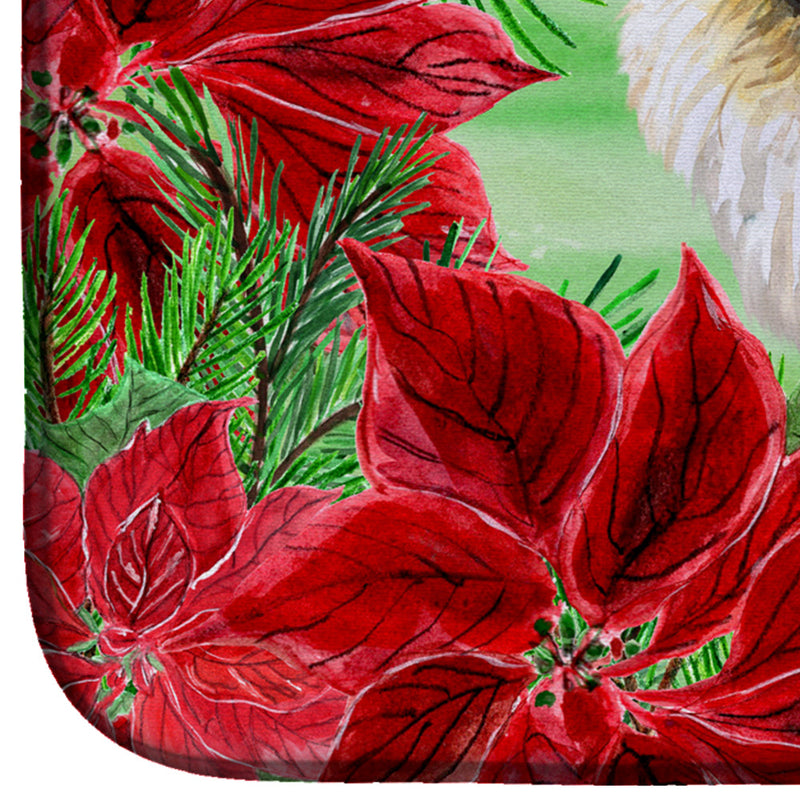 Pekingese Poinsettas Dish Drying Mat CK1329DDM