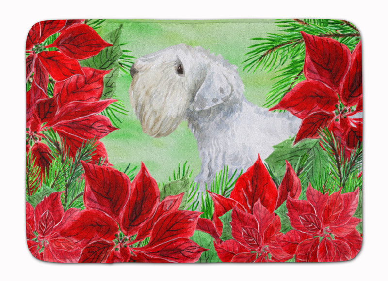 Sealyham Terrier Poinsettas Machine Washable Memory Foam Mat CK1332RUG