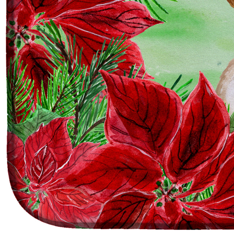 Beagle Poinsettas Dish Drying Mat – Absorbent, Artistic Kitchen Essentials CK1334DDM
